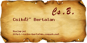 Csikó Bertalan névjegykártya