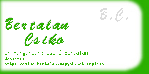 bertalan csiko business card